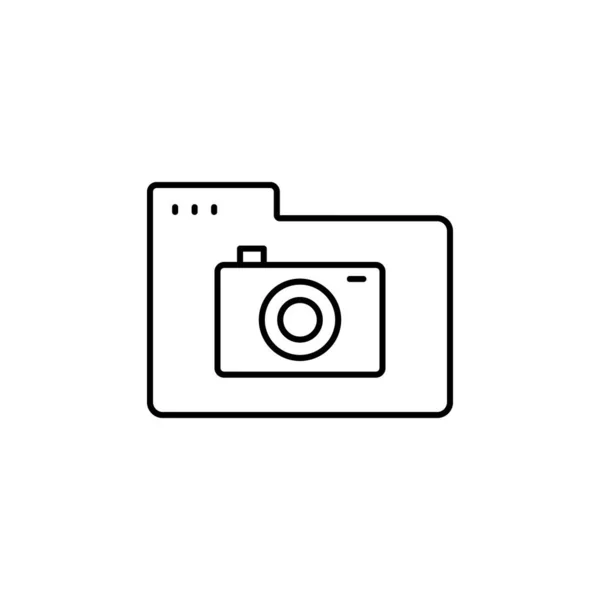 Folder Camera Icon Simple Line Outline Vector Icons Website Mobile — Vector de stock