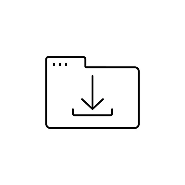 Folder Download Icon Simple Line Outline Vector Icons Website Mobile — 스톡 벡터