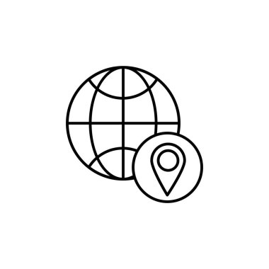 Location icon. Simple line, outline vector of globe icons for ui and ux, website or mobile application on white background