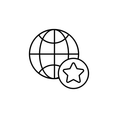 Star icon. Simple line, outline vector of globe icons for ui and ux, website or mobile application on white background