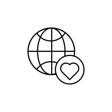 Heart icon. Simple line, outline vector of globe icons for ui and ux, website or mobile application on white background