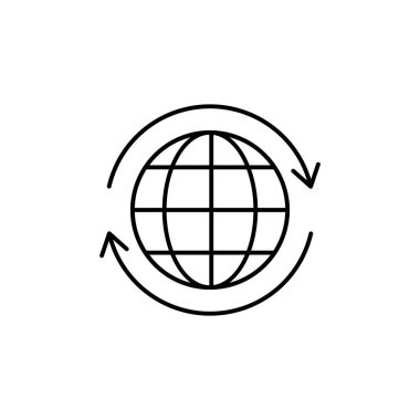 Arrows icon. Simple line, outline vector of globe icons for ui and ux, website or mobile application on white background