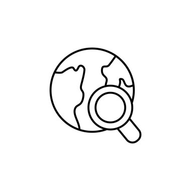 Magnifier icon. Simple line, outline vector of globe icons for ui and ux, website or mobile application on white background