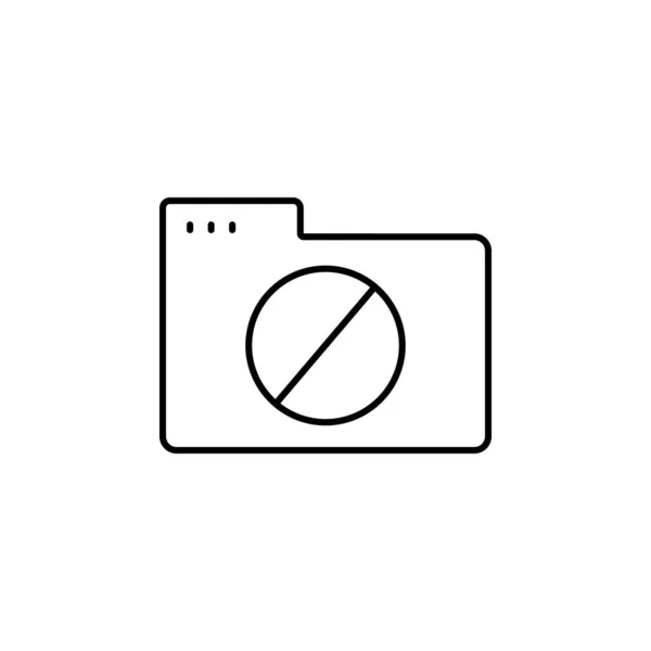 Folder Ban Icon Simple Line Outline Vector Icons Website Mobile — Image vectorielle