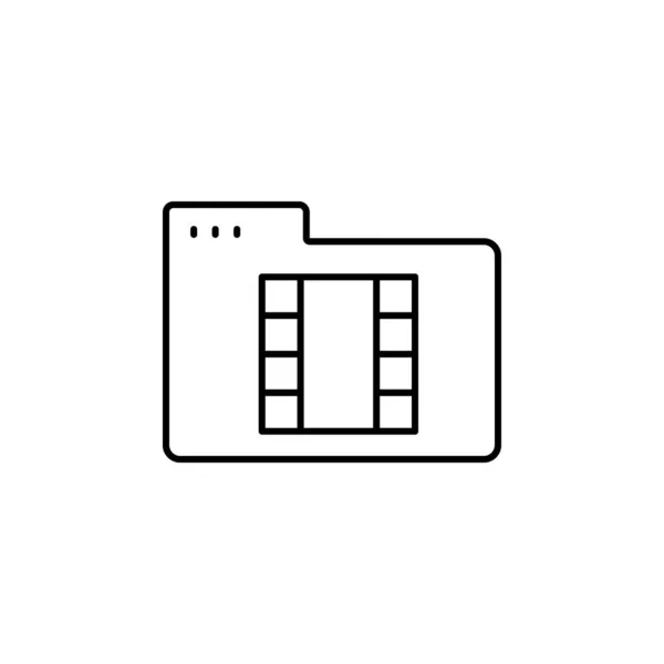 Folder Movie Icon Simple Line Outline Vector Icons Website Mobile — 스톡 벡터