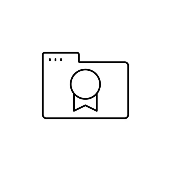 Folder Medal Icon Simple Line Outline Vector Icons Website Mobile — 스톡 벡터