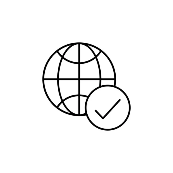 Check Mark Icon Simple Line Outline Vector Globe Icons Website — Image vectorielle