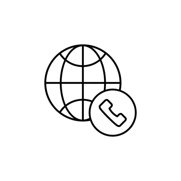Telephone Icon Simple Line Outline Vector Globe Icons Website Mobile — Stockový vektor