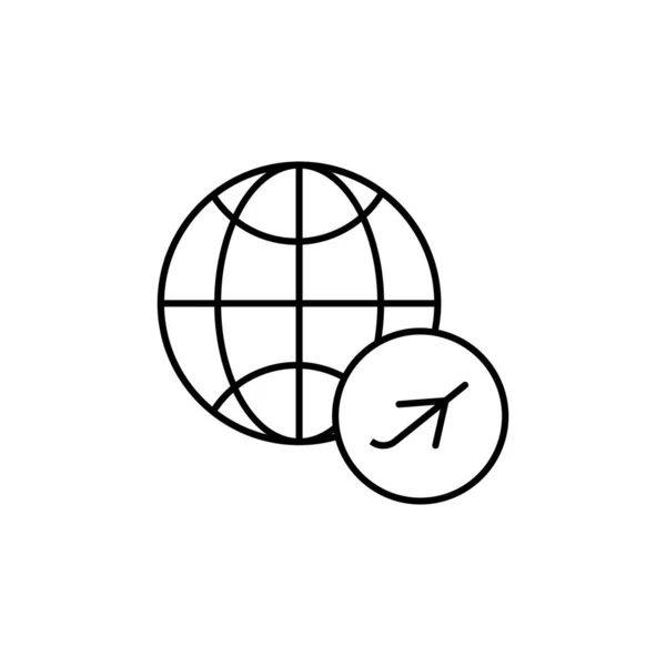 Εικονίδιο Αεροπλάνου Απλή Γραμμή Περίγραμμα Διάνυσμα Εικονίδια Σφαίρα Για Και — Διανυσματικό Αρχείο