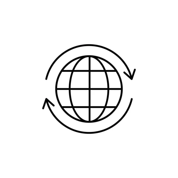 Arrows Icon Simple Line Outline Vector Globe Icons Website Mobile — Vetor de Stock