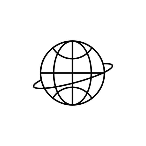Εικόνα Της Γης Απλή Γραμμή Περίγραμμα Διάνυσμα Εικονίδια Σφαίρα Για — Διανυσματικό Αρχείο