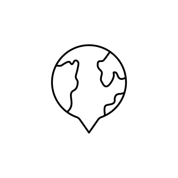 Location Icon Simple Line Outline Vector Globe Icons Website Mobile — Vettoriale Stock