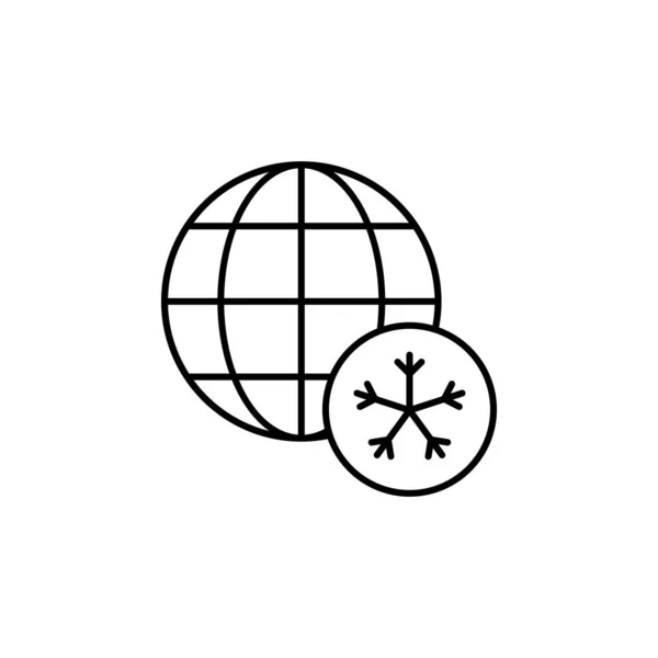 Snowflake Icon Simple Line Outline Vector Globe Icons Website Mobile — Wektor stockowy