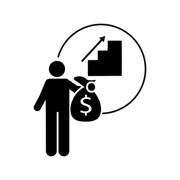 Investor Profit Chart Icon Element Investor Man Icon Premium Quality — Wektor stockowy