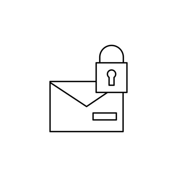 Lock Message Envelope Icon Simple Line Outline Vector Information Transfer — Vector de stoc