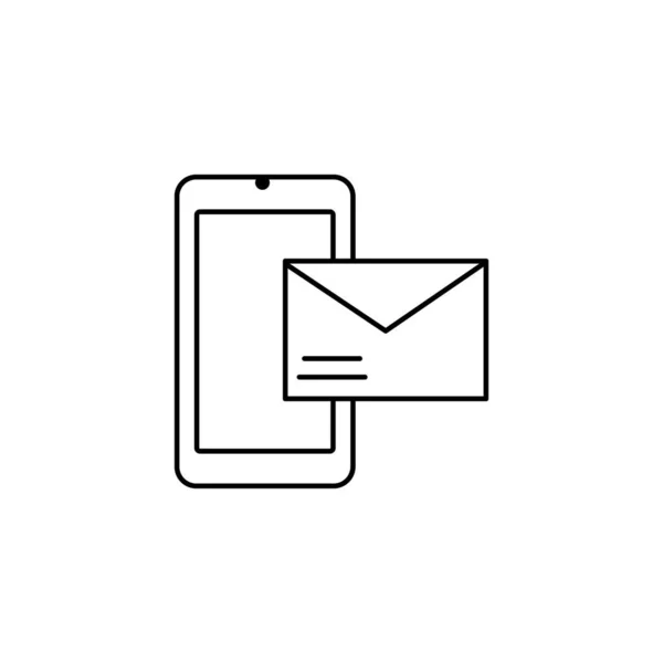 Phone Sms Email Icon Simple Line Outline Vector Information Transfer — Vector de stock