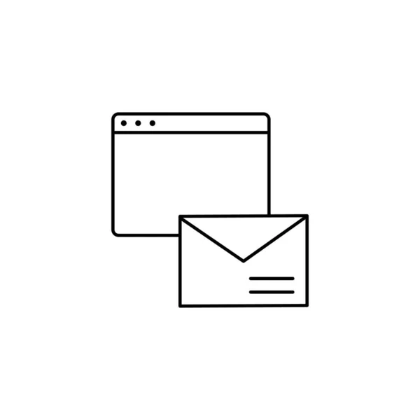 Веб Сообщение Значок Электронной Почты Упрощенная Линия Намеченный Вектор Передачи — стоковый вектор