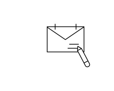 Message, calendar, pencil icon. Simple line, outline vector of information transfer icons for ui and ux, website or mobile application on white background