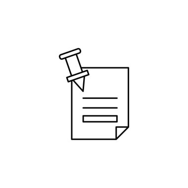 Document, letter, pinned icon. Simple line, outline vector of information transfer icons for ui and ux, website or mobile application on white background