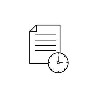 Message, clock, document icon. Simple line, outline vector of information transfer icons for ui and ux, website or mobile application on white background