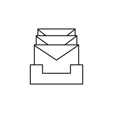 Inbox, email, messages icon. Simple line, outline vector of information transfer icons for ui and ux, website or mobile application on white background