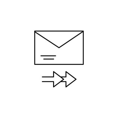 Message, arrow, email icon. Simple line, outline vector of information transfer icons for ui and ux, website or mobile application on white background