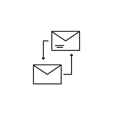 Email, message, arrow icon. Simple line, outline vector of information transfer icons for ui and ux, website or mobile application on white background