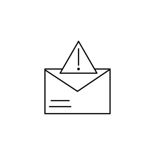 Электронная Почта Оповещение Значок Конверта Упрощенная Линия Намеченный Вектор Передачи — стоковый вектор