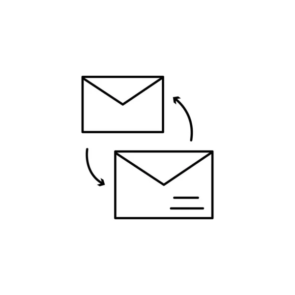 Email Επιχείρηση Αποστολή Εικονίδιο Απλή Γραμμή Περίγραμμα Διάνυσμα Των Εικονιδίων — Διανυσματικό Αρχείο