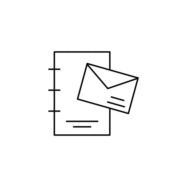 Έγγραφο Email Εικονίδιο Μηνύματος Απλή Γραμμή Περίγραμμα Διάνυσμα Των Εικονιδίων — Διανυσματικό Αρχείο