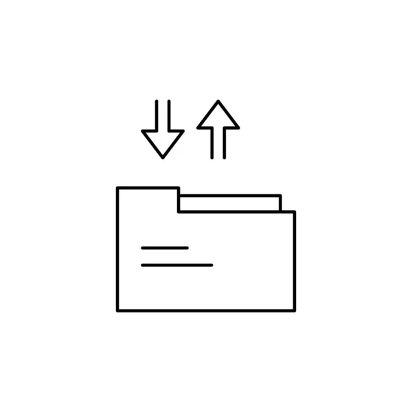 Folder Upload Download Icon Simple Line Outline Vector Information Transfer — Vettoriale Stock