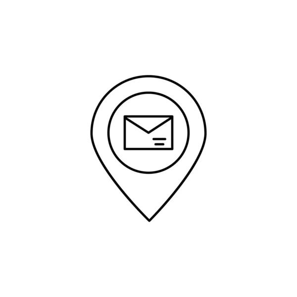Τοποθεσία Μήνυμα Εικονίδιο Email Απλή Γραμμή Περίγραμμα Διάνυσμα Των Εικονιδίων — Διανυσματικό Αρχείο