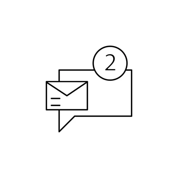 Chat Two Message Email Icon Simple Line Outline Vector Information — Vector de stock