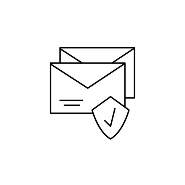 Shield Message Email Icon Simple Line Outline Vector Information Transfer — Wektor stockowy