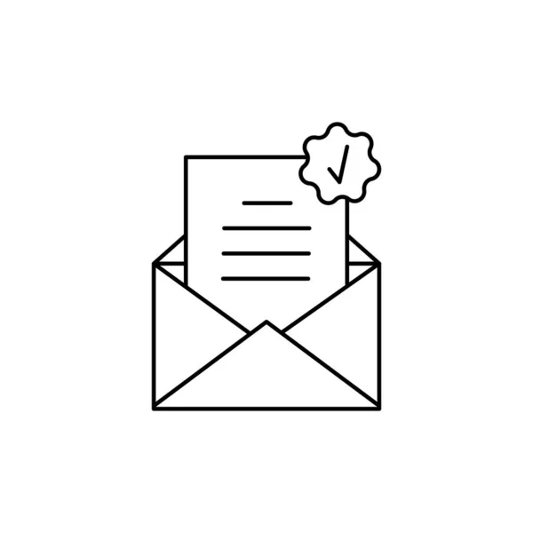 Check Message Email Icon Simple Line Outline Vector Information Transfer — Vector de stock