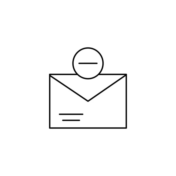 Email Interface Delete Icon Simple Line Outline Vector Information Transfer — Vector de stock