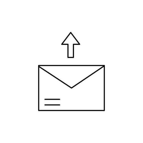 Computer Arrow Message Icon Simple Line Outline Vector Information Transfer — Archivo Imágenes Vectoriales