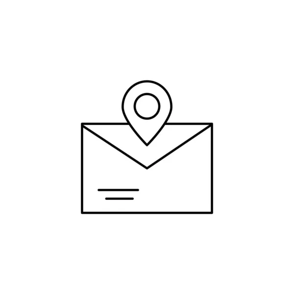 Location Message Email Icon Simple Line Outline Vector Information Transfer — Vector de stock