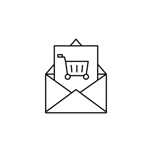 Commerce Email Message Icon Simple Line Outline Vector Information Transfer — Stockvector