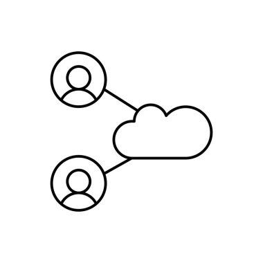 Cloud computing, users, SEO icon. Simple line, outline vector elements of commerce icons for ui and ux, website or mobile application on white background