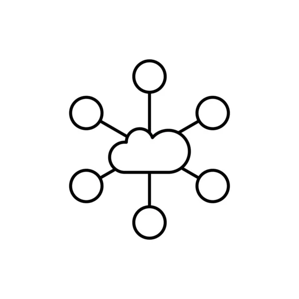 Cloud Computing Circles Seo Icon Simple Line Outline Vector Elements — Stockvektor