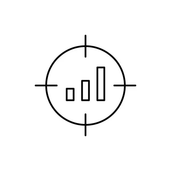Цілі Діаграма Піктограма Seo Проста Лінія Контурні Векторні Елементи Комерційних — стоковий вектор