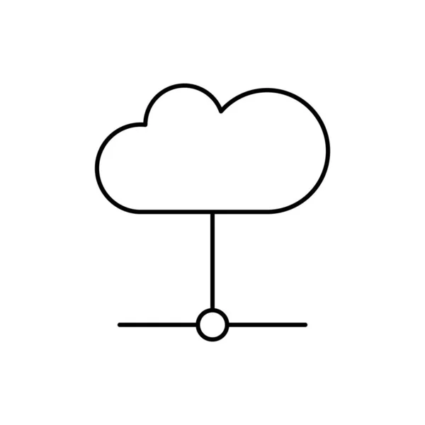 Cloud Computing Circles Seo Icon Simple Line Outline Vector Elements — 图库矢量图片