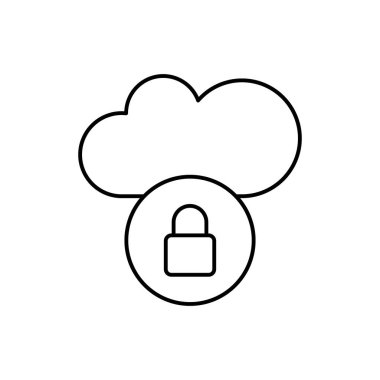 Cloud computing, lock, SEO icon. Simple line, outline vector elements of commerce icons for ui and ux, website or mobile application on white background