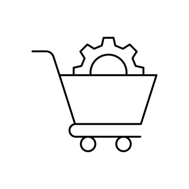 Shopping cart, gear, SEO icon. Simple line, outline vector elements of commerce icons for ui and ux, website or mobile application on white background