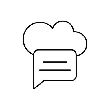 Cloud computing, chat bubble, SEO icon. Simple line, outline vector elements of commerce icons for ui and ux, website or mobile application on white background