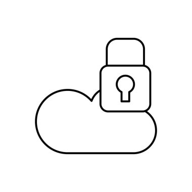 Cloud computing, lock, SEO icon. Simple line, outline vector elements of commerce icons for ui and ux, website or mobile application on white background