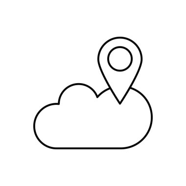 Cloud computing, location, SEO icon. Simple line, outline vector elements of commerce icons for ui and ux, website or mobile application on white background
