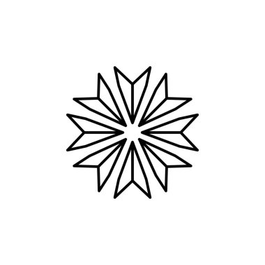 Snowflake icon. Christmas and winter theme. Simple outline illustration on white background on white background