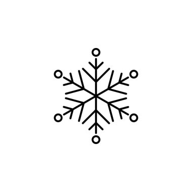 Snowflake icon. Christmas and winter theme. Simple outline illustration on white background on white background